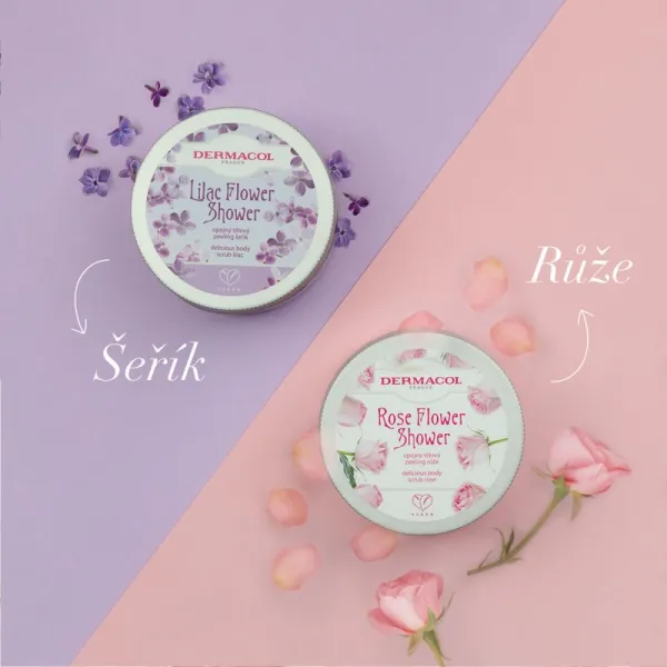 Dermacol Flower Care Lilac cukrový telový peeling 200 g