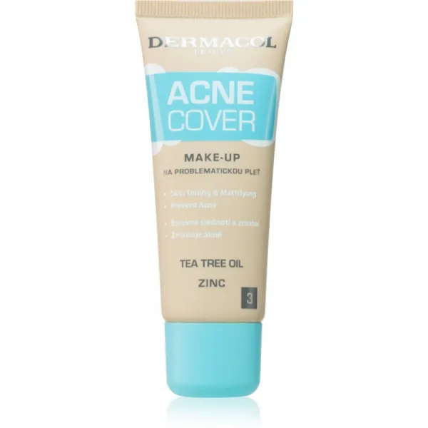 Dermacol Acne Cover upokojujúci make-up s čajovníkovým olejom odtieň No. 3 30 ml