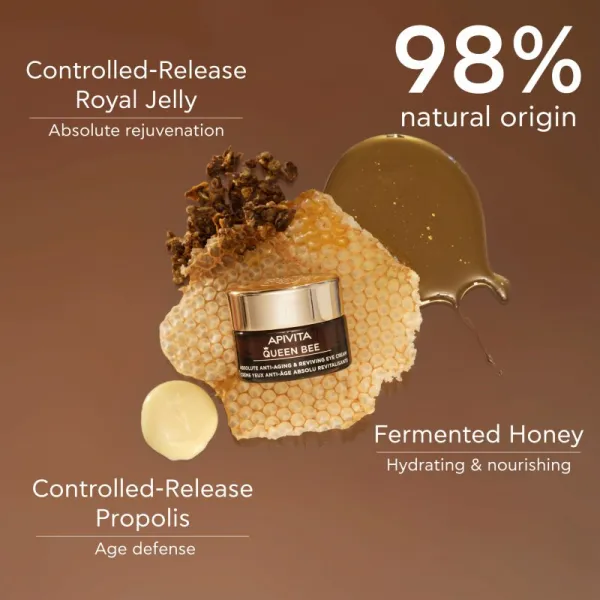 Apivita Queen Bee Eye Cream intenzívny očný krém proti vráskam 15 ml