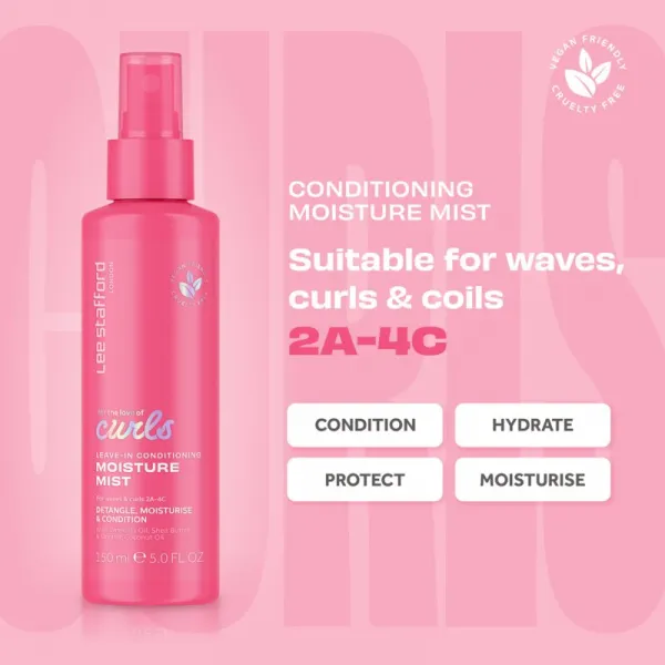 Lee Stafford For The Love Of Curls Leave In Conditioning Moisture Mist bezoplachový kondicionér v spreji pre kučeravé vlasy 150 ml