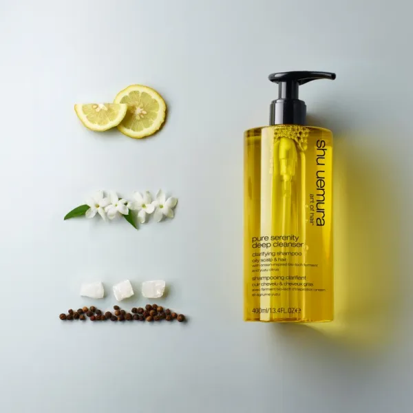 Shu Uemura Deep Cleanser Pure Serenity hĺbkovo čistiaci šampón pre mastné vlasy a vlasovú pokožku 400 ml