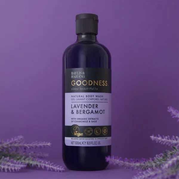 Baylis & Harding Goodness Sleep Beautifully antistresový sprchový gél pre pokojný spánok Lavender & Bergamot 500 ml
