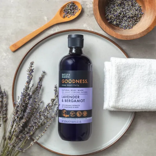 Baylis & Harding Goodness Sleep Beautifully antistresový sprchový gél pre pokojný spánok Lavender & Bergamot 500 ml