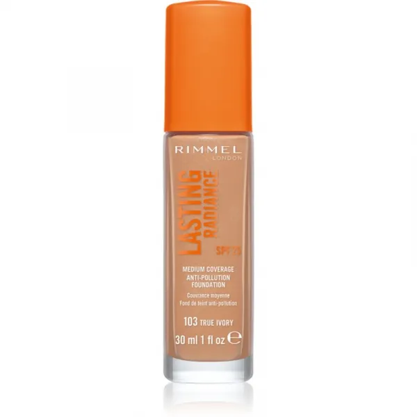 Rimmel Lasting Radiance rozjasňujúci make-up SPF 25 odtieň 103 True Ivory 30 ml