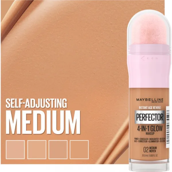 MAYBELLINE NEW YORK Instant Perfector 4-in-1 rozjasňujúci make-up pre prirodzený vzhľad odtieň 02 Medium 20 ml
