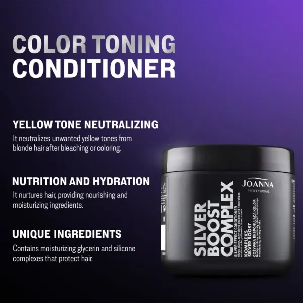 Joanna Silver Boost Complex fialový kondicionér neutralizujúci žlté tóny 500 g