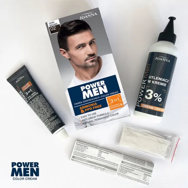 Joanna Power Men farba na vlasy pre mužov odtieň Dark Brown