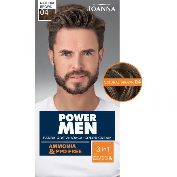 Joanna Power Men farba na vlasy pre mužov odtieň Natural Brown