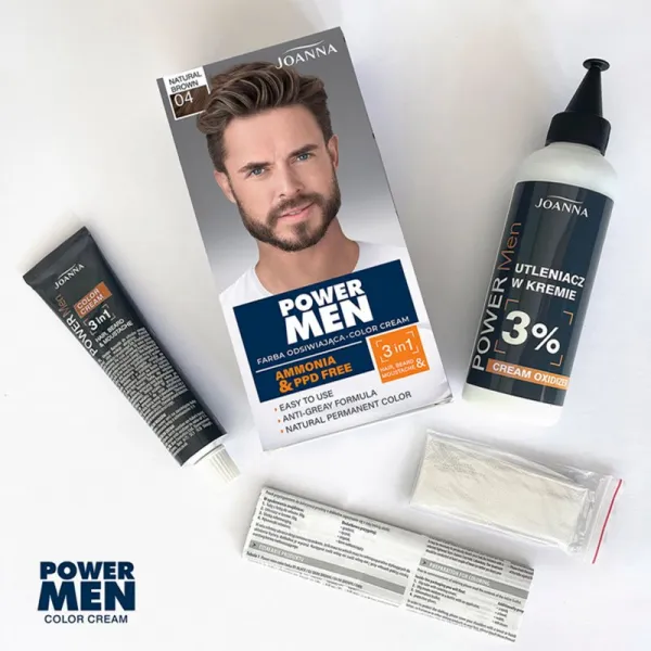 Joanna Power Men farba na vlasy pre mužov odtieň Natural Brown