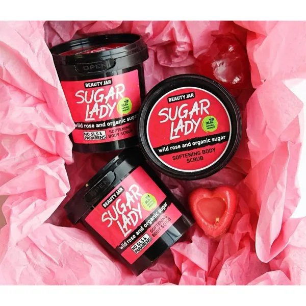 Beauty Jar Sugar Lady telový peeling s vôňou malín 180 g
