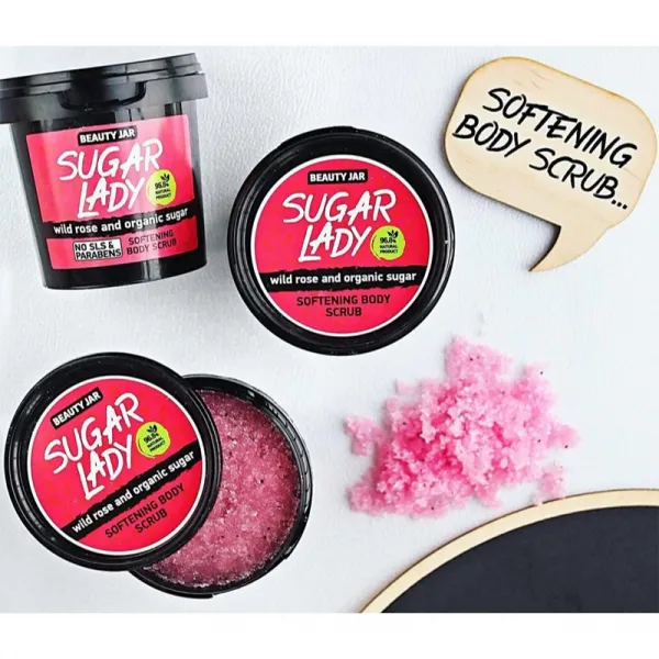 Beauty Jar Sugar Lady telový peeling s vôňou malín 180 g