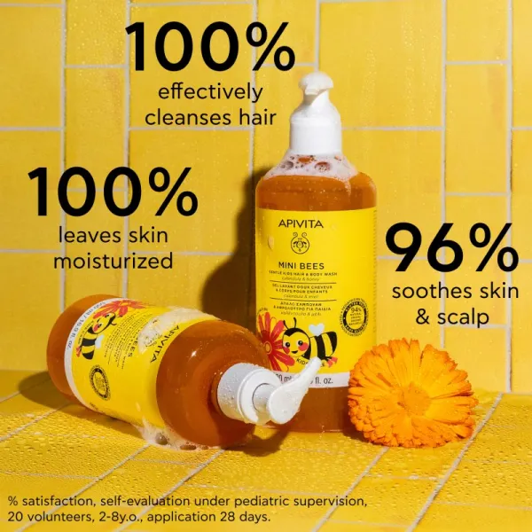 Apivita Mini Bees Gentle Kids Hair&Body wash Calendula&Honey umývací gél na telo a vlasy 500 ml
