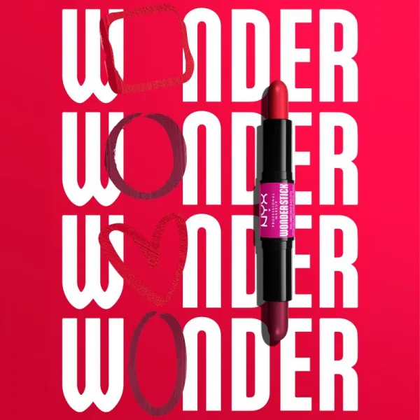 NYX Professional Makeup Wonder Stick Cream Blush obojstranná kontúrovacia tyčinka odtieň 05 Bright Amber and Fuchsia 2x4 g
