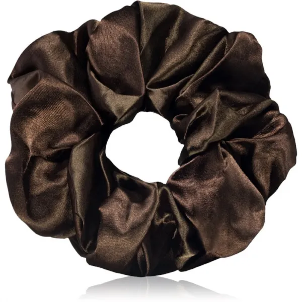 BrushArt Hair Large satin scrunchie set gumičky do vlasov Brown & Green