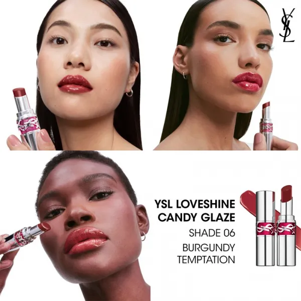 Yves Saint Laurent Loveshine Candy Glaze hydratačný lesk na pery pre ženy 6 Burgundy Temptation 3.2 g