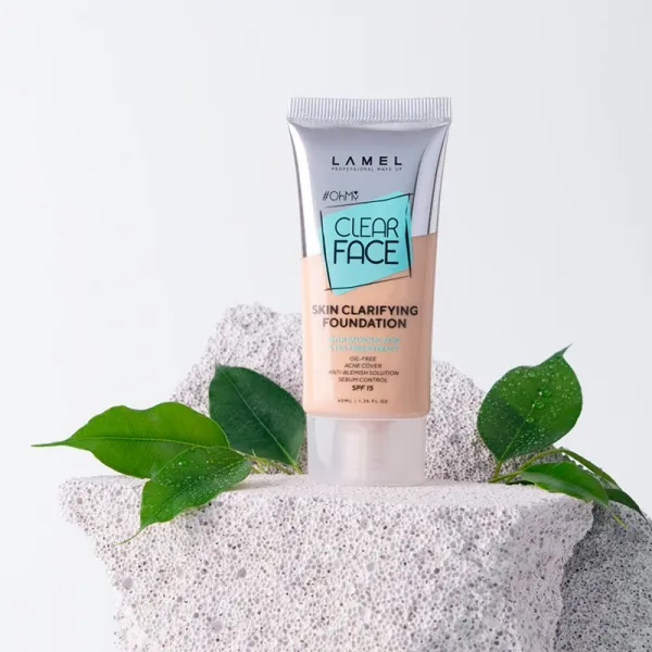 LAMEL OhMy Clear Face vysoko krycí make-up pre problematickú a mastnú pokožku odtieň 401 40 ml