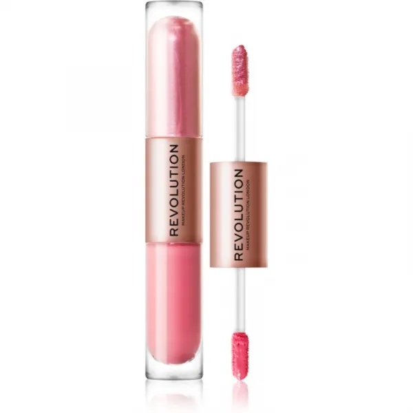Revolution Double Up tekuté očné tiene 2 v 1 odtieň Blissful Pink 2x2.2 ml