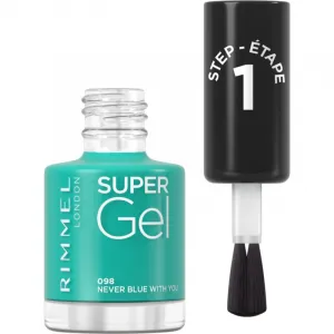 Rimmel Super Gel gélový lak na nechty bez použitia UV/LED lampy odtieň 098 Never Blue With You 12 ml