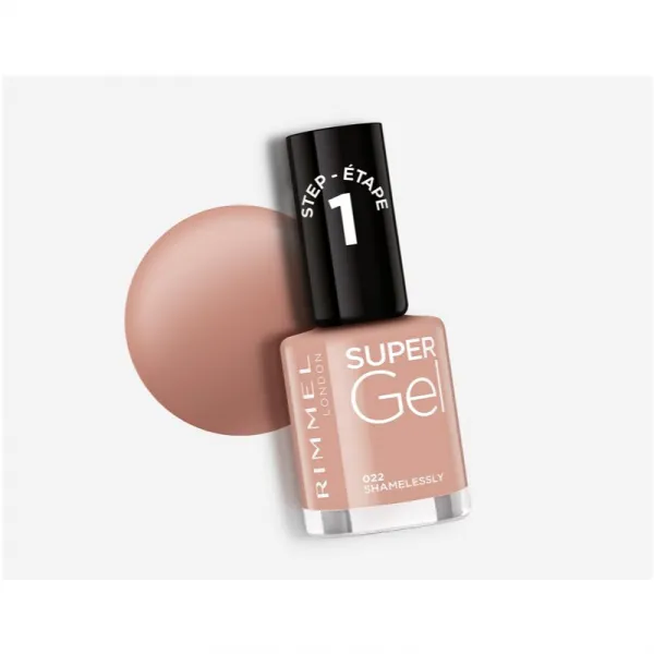 Rimmel Super Gel gélový lak na nechty bez použitia UV/LED lampy odtieň 022 Shamelessly 12 ml