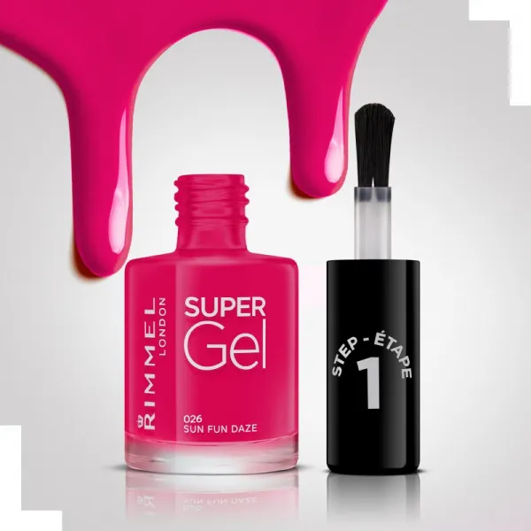 Rimmel Super Gel gélový lak na nechty bez použitia UV/LED lampy odtieň 026 Sun Fun Daze 12 ml