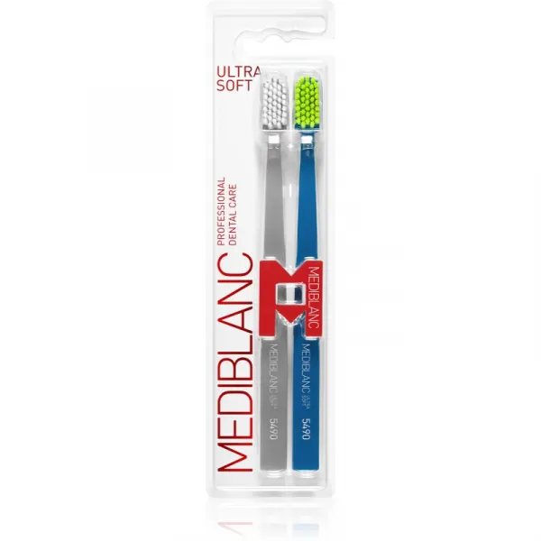MEDIBLANC 5490 Ultra Soft zubné kefky ultra soft Grey, Blue 2 ks