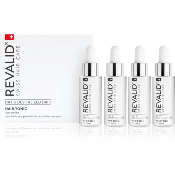 Revalid Hair Tonic energizujúce tonikum s kofeínom pre podporu rastu vlasov 4x30 ml