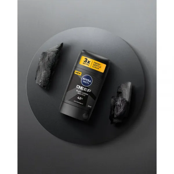 Nivea Men Deep tuhý antiperspitant pre mužov Black Carbon Dark Wood 50 ml
