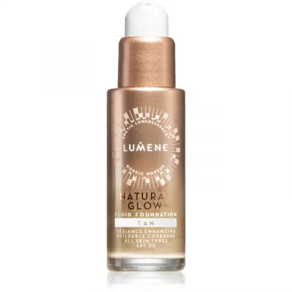 Lumene Natural Glow rozjasňujúci make-up pre prirodzený vzhľad SPF 20 odtieň 4 Tan (Neutral) 30 ml