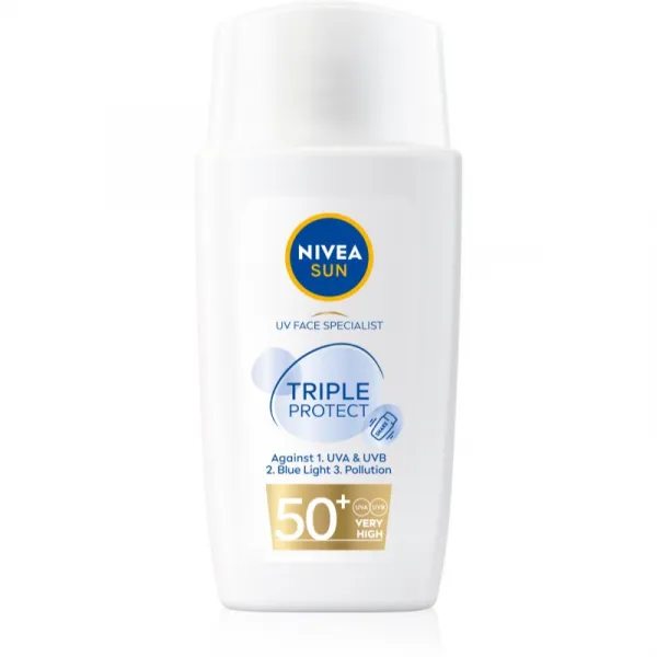 Nivea Sun Triple Protect ľahký hydratačný krém na opaľovanie SPF 50+ 40 ml