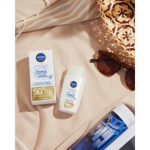 Nivea Sun Triple Protect ľahký hydratačný krém na opaľovanie SPF 50+ 40 ml