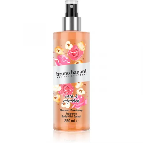 Bruno Banani Sweet Fantasy Rose & Popcorn parfémovaný telový sprej na telo a vlasy pre ženy 250 ml
