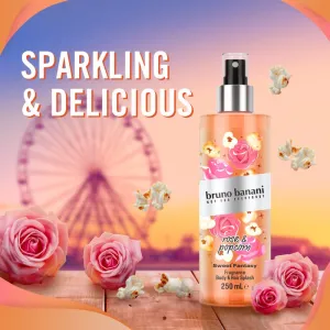Bruno Banani Sweet Fantasy Rose & Popcorn parfémovaný telový sprej na telo a vlasy pre ženy 250 ml
