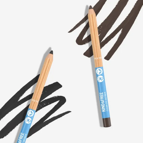 Rimmel Kind & Free ceruzka na oči s intenzívnou farbou odtieň 1 Pitch Black 1,1 g