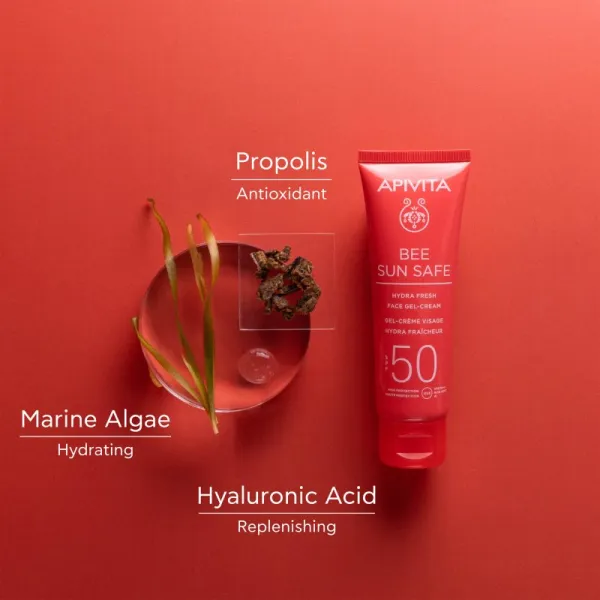 Apivita Bee Sun Safe Hydra Fresh Face Gel-Cream SPF50 hydratačný gél krém SPF 50 50 ml