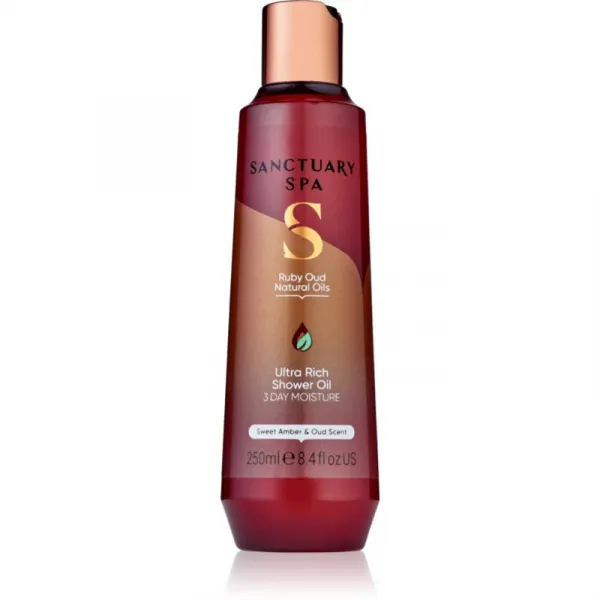 Sanctuary Spa Ruby Oud ošetrujúci sprchový olej s vyživujúcim účinkom 250 ml