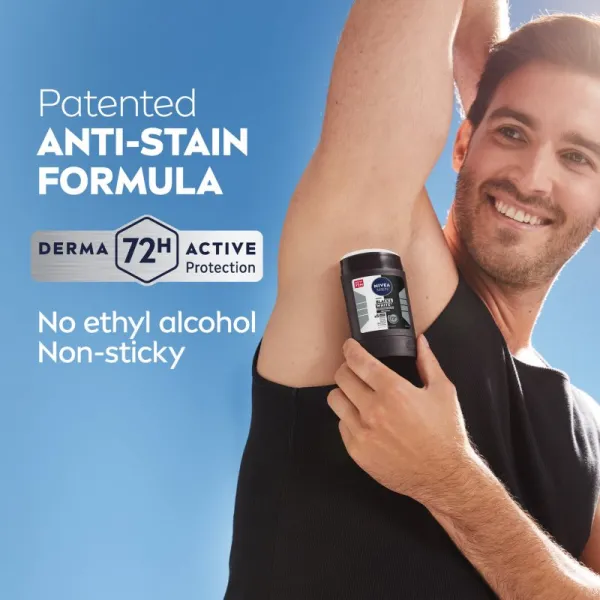Nivea Men Black & White Invisible Original tuhý antiperspitant pre mužov 50 ml