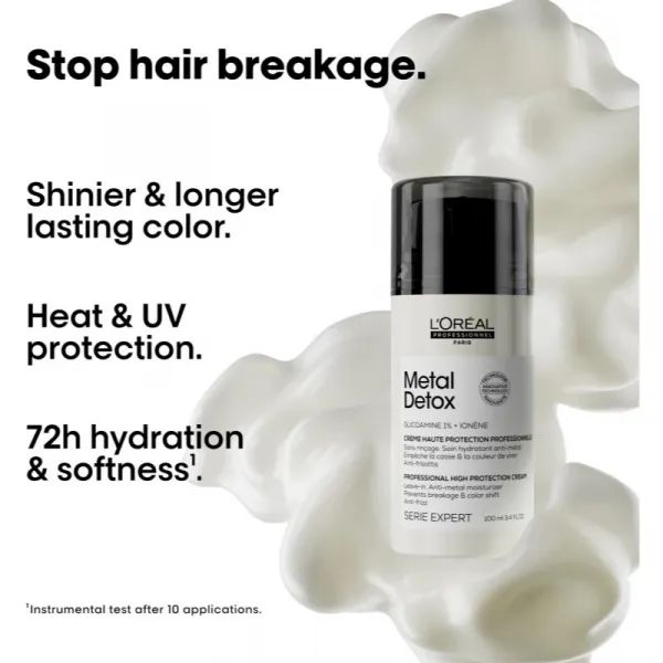 L’Oréal Professionnel Serie Expert Metal Detox ochranný krém pre lámavé a namáhané vlasy 100 ml