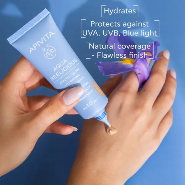 Apivita Aqua Beelicious Tinted Fluid SPF30 ľahký tónovací fluid pre rozjasnenie pleti SPF 30 40 ml