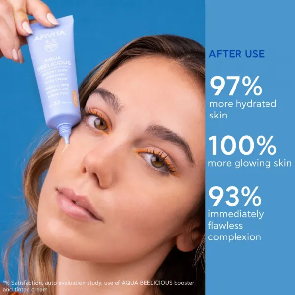 Apivita Aqua Beelicious Tinted Fluid SPF30 ľahký tónovací fluid pre rozjasnenie pleti SPF 30 40 ml