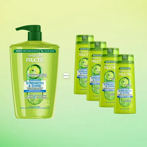 Garnier Fructis Strength & Shine posilňujúci šampón pre všetky typy vlasov 1000 ml