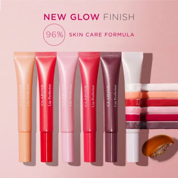 Clarins Lip Perfector Glow trblietavý lesk na pery a líca odtieň 25 mulberry glow 12 ml