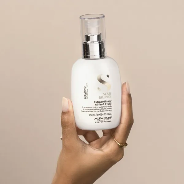 Alfaparf Milano Semi di Lino Diamond Extraordinary All-in-1 Fluid bezoplachová vlasová starostlivosť pre dokonalý vzhľad vlasov 125 ml