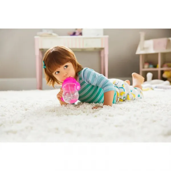 Munchkin Click Lock™ Tip & Sip hrnček s rúrkou so závažím Pink 6 m+ 207 ml