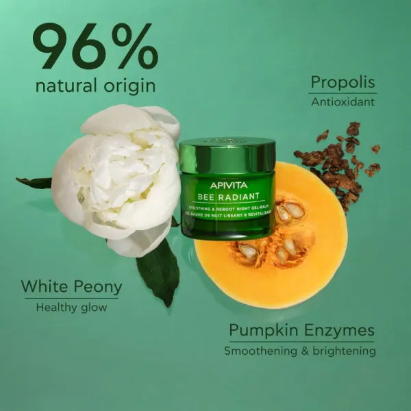 Apivita Bee Radiant Night Gel-Balm nočný detoxikačný a vyhladzujúci gél-balzam 50 ml
