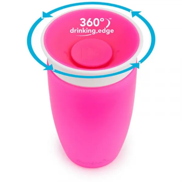Munchkin Miracle 360° Cup hrnček Pink 12 m+ 296 ml