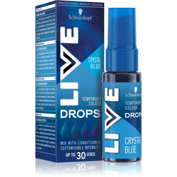 Schwarzkopf Live Drops dočasná farba krišťálovo modrá 30 ml