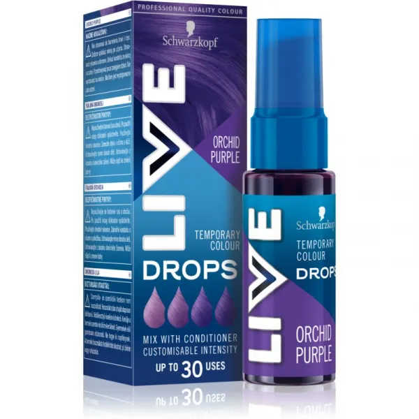 Schwarzkopf Live Drops dočasná farba fialová orchidea 30 ml