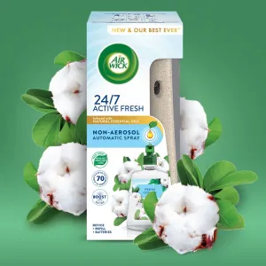 Air Wick Active Fresh Linen & White Orchid automatický osviežovač vzduchu s náplňou 228 ml
