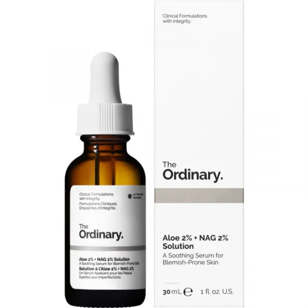 The Ordinary Aloe 2% + NAG 2% Solution upokojujúce sérum proti akné 30 ml