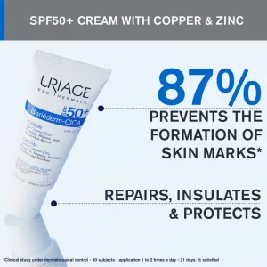 Uriage Bariéderm Cica-Cream with Copper-Zinc SPF 50+ reparačný krém s obsahom medi a zinku SPF 50+ 40 ml